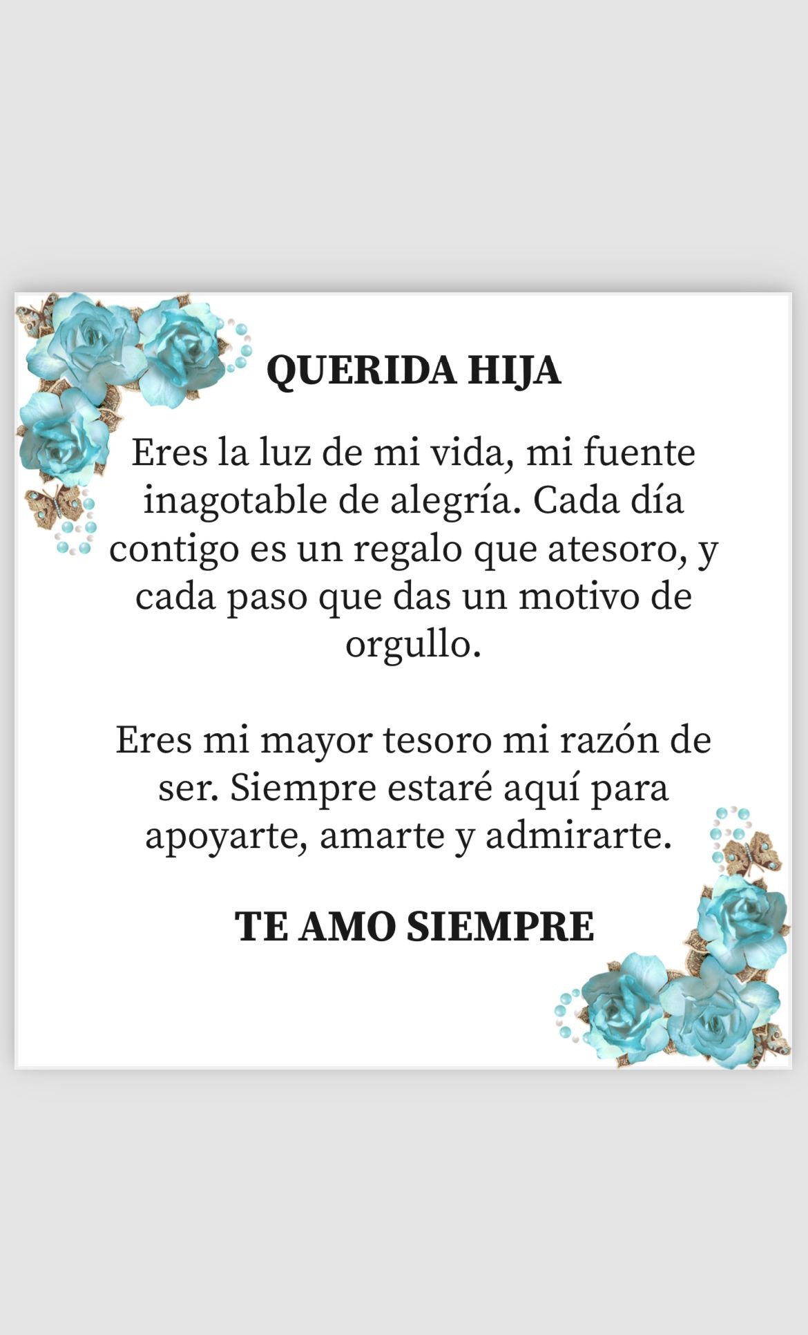 Dedicatoria Querida Hija